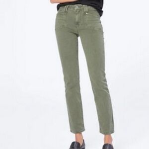 Paige Cindy Moss Green Highrise Ankle Jeans